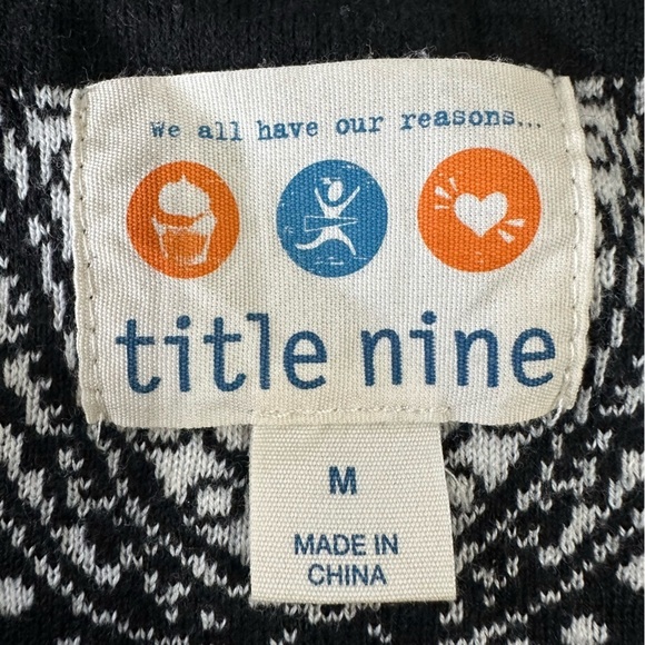 Title Nine Super Power Sweater Skirt A-Line Paisley Knit Short Black Medium - Picture 3 of 5